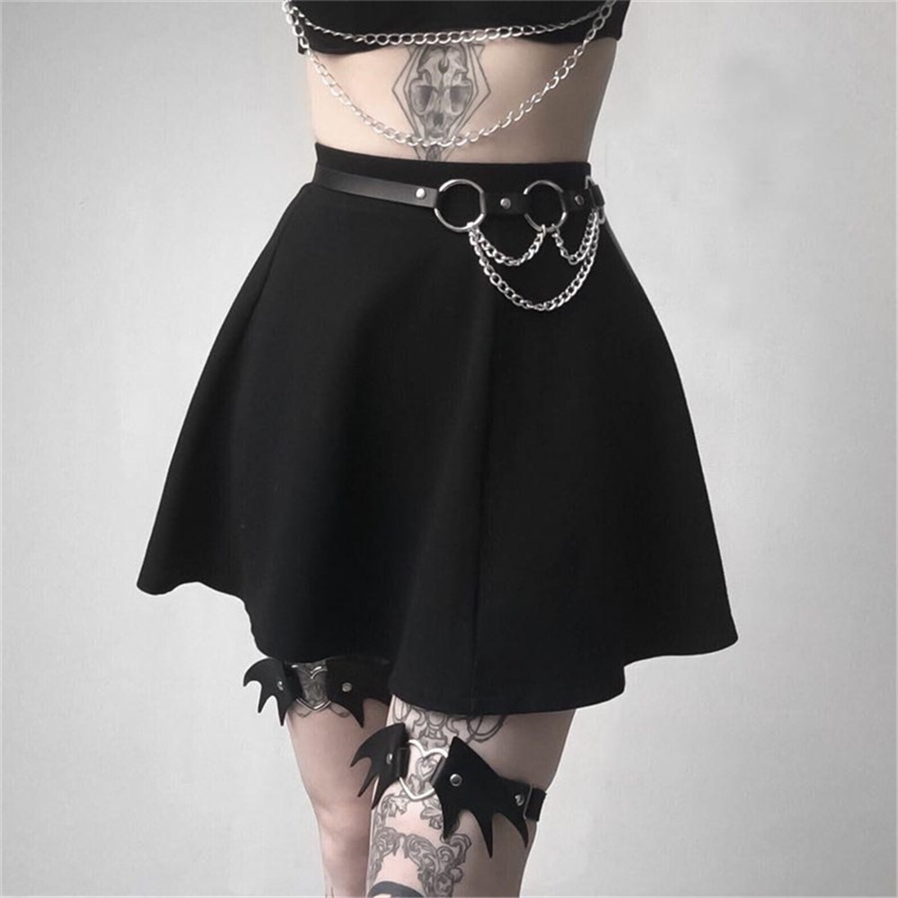 Cinturón de cadena multicapa de estilo punk transfronterizo, cuero PU, correa de ojo de gallina, accesorios sexuales, calcetines, cintura, cintura, cintura, cintura