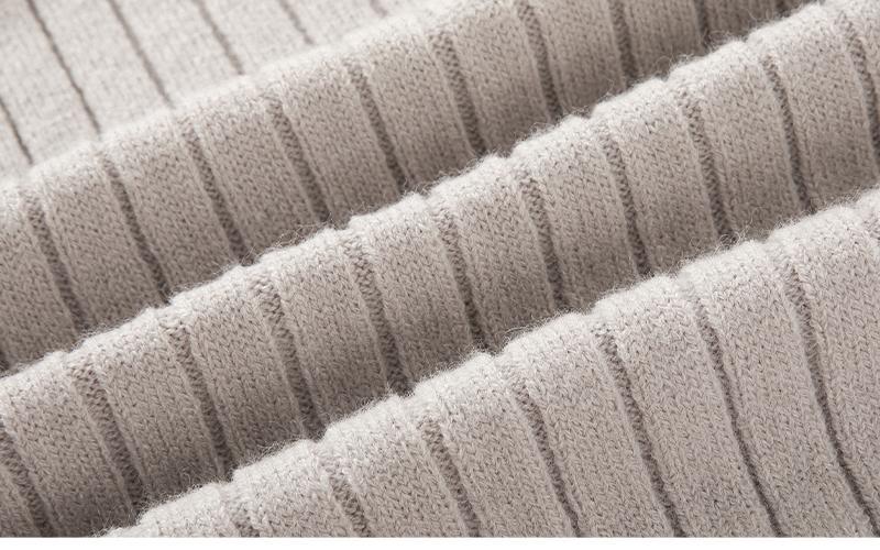 Maglione maglione lavorato a maglia da uomo di mezza età e giovane con mezza cerniera Maglione con fondo a righe verticali di tendenza europea_voghion.com