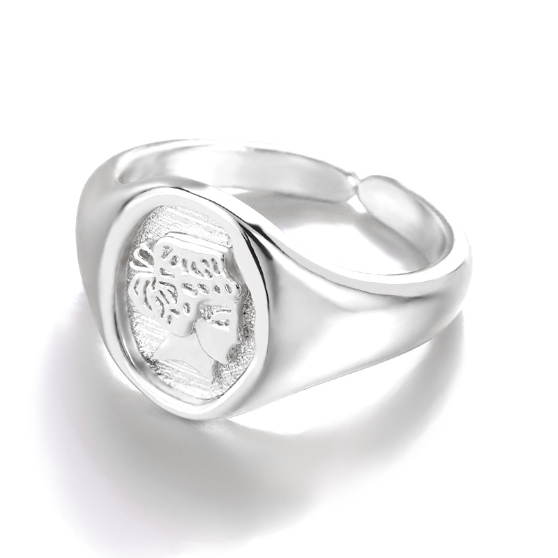 Européen Et Américain Nouveau Filles Avatar Rétro Anneau 3d Relief Concave-convexe Madame Ring Portrait Anneau D'une Seule Pièce Dropshipping display picture 7