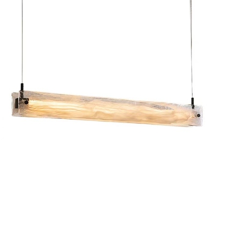 Italian light luxury cloud glass chandelier designer creative restaurant dining table bar island table long strip lamp