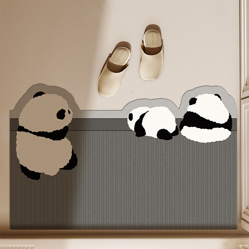 Antislipmat voor de badkamer met diatomeeënaarde, geschikt voor toilet en wastafel. Duurzaam, gemakkelijk schoon te maken en waterabsorberend. Schattig cartoonfiguur._voghion.com