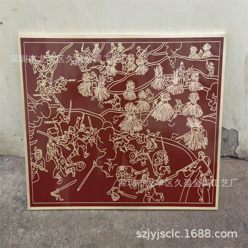 海南H59铜板压花做旧处理 博物馆紫铜雕刻简介 金属腐蚀镂空花纹