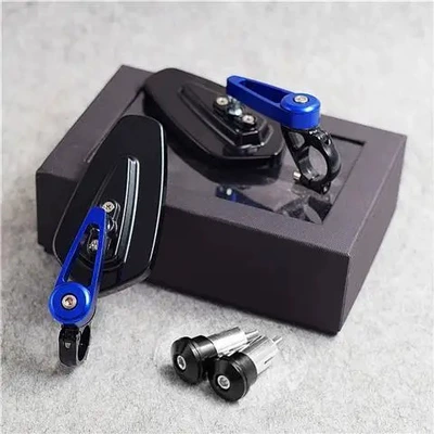 reverse mirror street car – Motorcycle rearview mirror - handlebar-mirror-blue-blue-glass