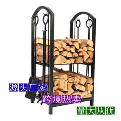 国境を越えたシンプルな鉄芸薪棚室内外木材貯蔵棚取り外し式薪暖炉工具棚