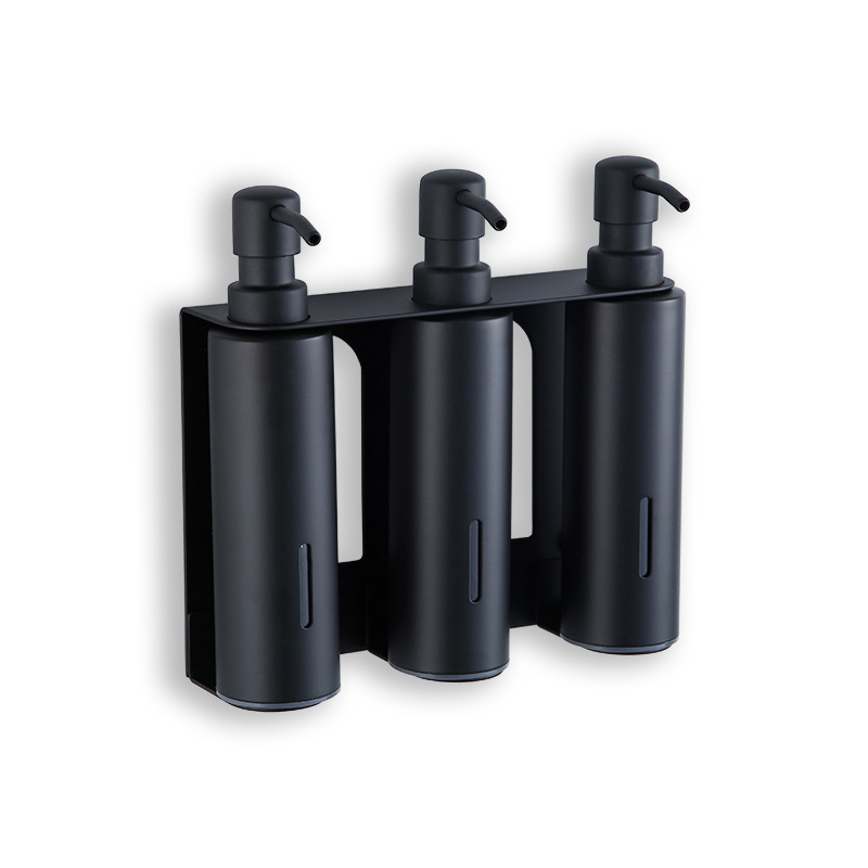 Dispensador de jabón de pared de acero inoxidable para baño de hotel transfronterizo, champú de baño, gel de ducha y dispensador de jabón