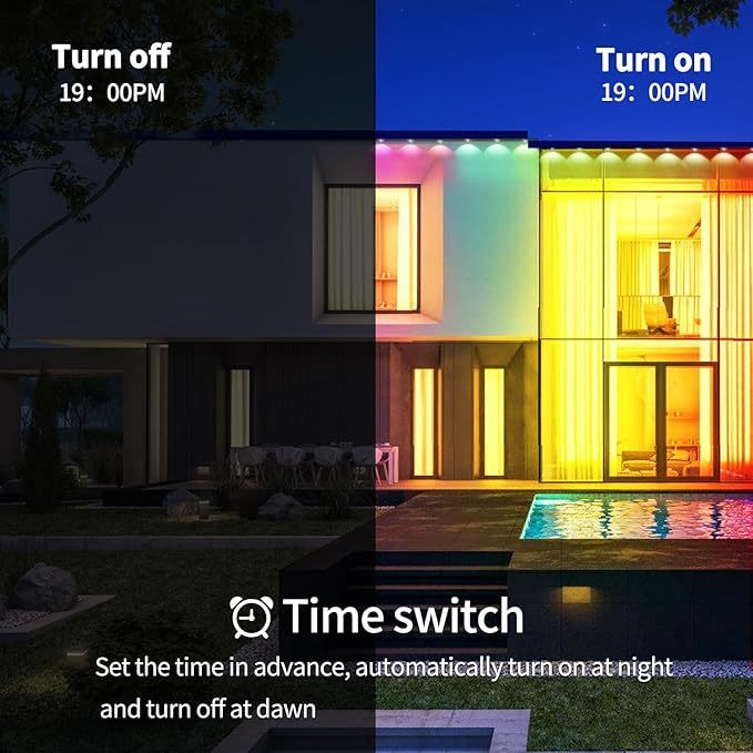アマゾンの爆発的な屋外SURPLIFE.WIFIデュアルモードRGB幻彩IP67軒のランプ軒の雰囲気ランプ|undefined