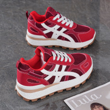 秋季女鞋新款透气网面鞋子女韩版百搭厚底增高运动鞋休闲老爹潮鞋