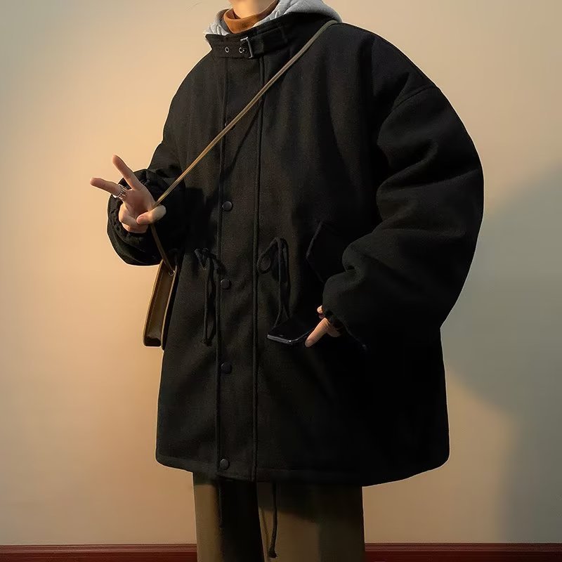 Ropa de algodón de dos piezas falsa, estilo de datos de pareja, ropa de algodón, ropa de moda de plumas, ropa de moda para hombres, chaqueta abrigada de invierno de dos piezas falsa