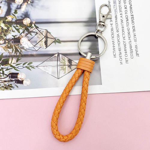 Colorful creative woven leather rope keychain card holder pendant exquisite lanyard car keychain men and women manufacturers wholesale