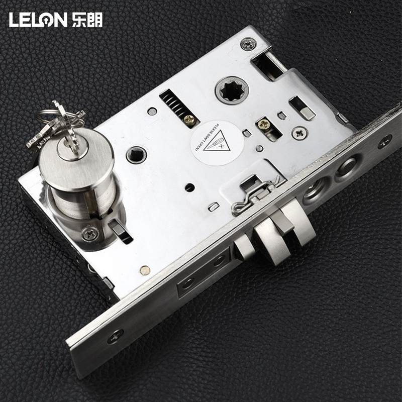 Cerradura de acero inoxidable personalizada de estilo americano puerta de entrada casa de puerta cerradura 6487 cerradura mecánica antirrobo de estilo americano