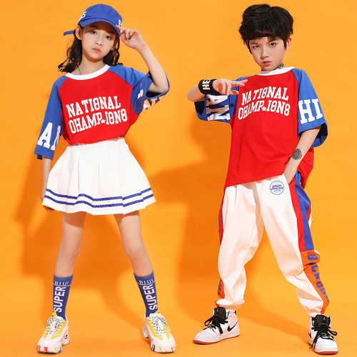 Children's performance clothing, hip-hop suits, national trend boys' hip-hop clothing, girls' clothing, sports games costumes, cheerleading children's clothing