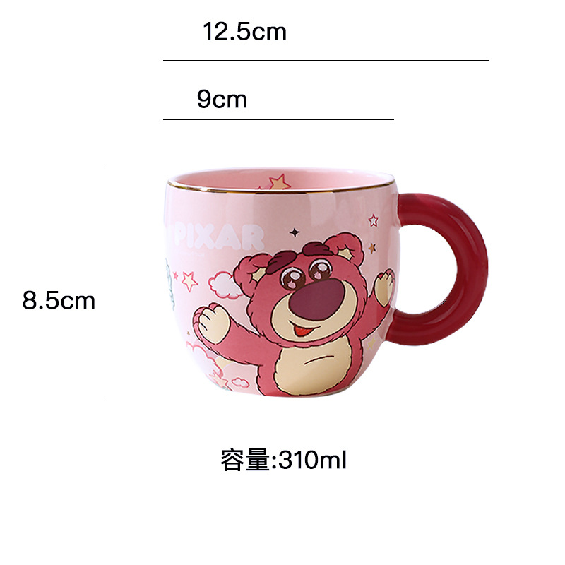 Taza de cerámica de lujo ligero con diseño de Winnie the Pooh, modelo nuevo 2025 para uso doméstico, taza de leche de alto valor estético para parejas. image 10