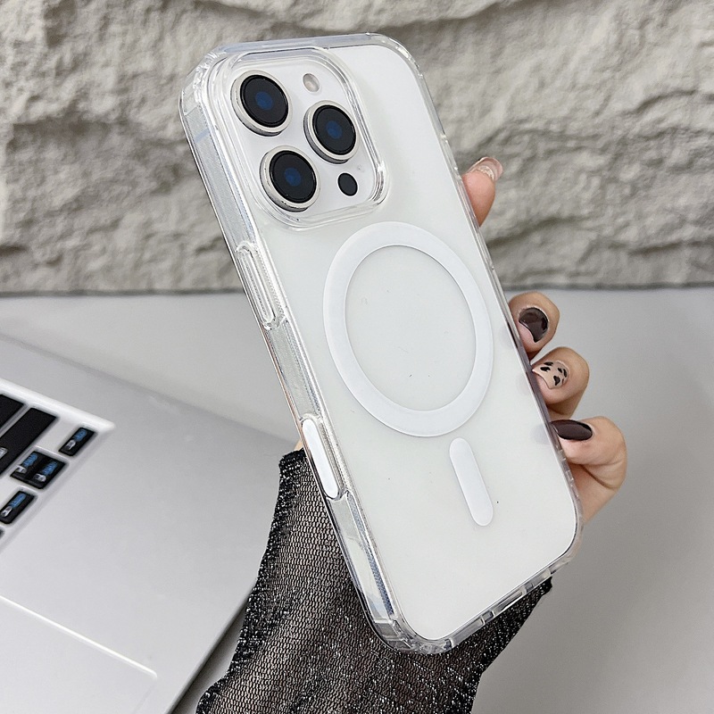 AI一体按键适用苹果16手机壳iPhone17软边PC硬底高清透明magsafe|undefined