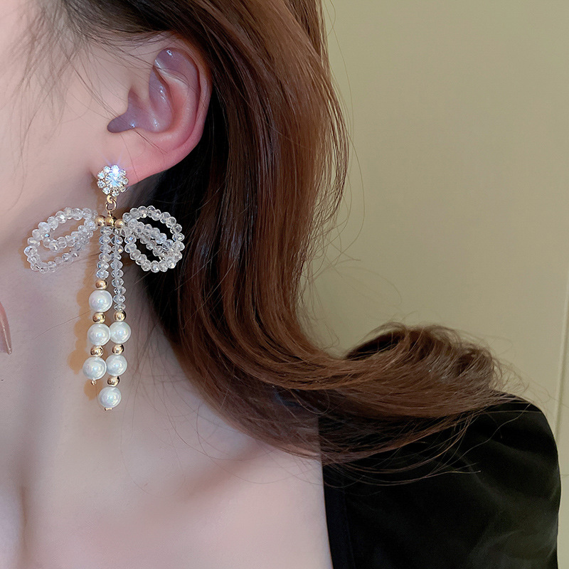 38g Weight Artificial Pearls, Zircon Inlay Material Drop Earrings Classification 1 Pair Quantity Daily Occasion Copper Material Heart Shape, Flower, Bow Knot Pattern Women'S Gender Plating Design Fashion Style 1 Pair Fashion Heart Shape Flower Bow Knot Copper Plating Artificial Pearls Zircon Drop Earrings 26