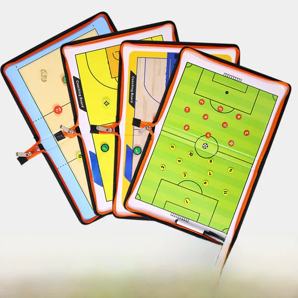 Football Tactical Board Folding Basketball Coach Board Leather Folding Teaching Board Magnetic Wipe Board Command