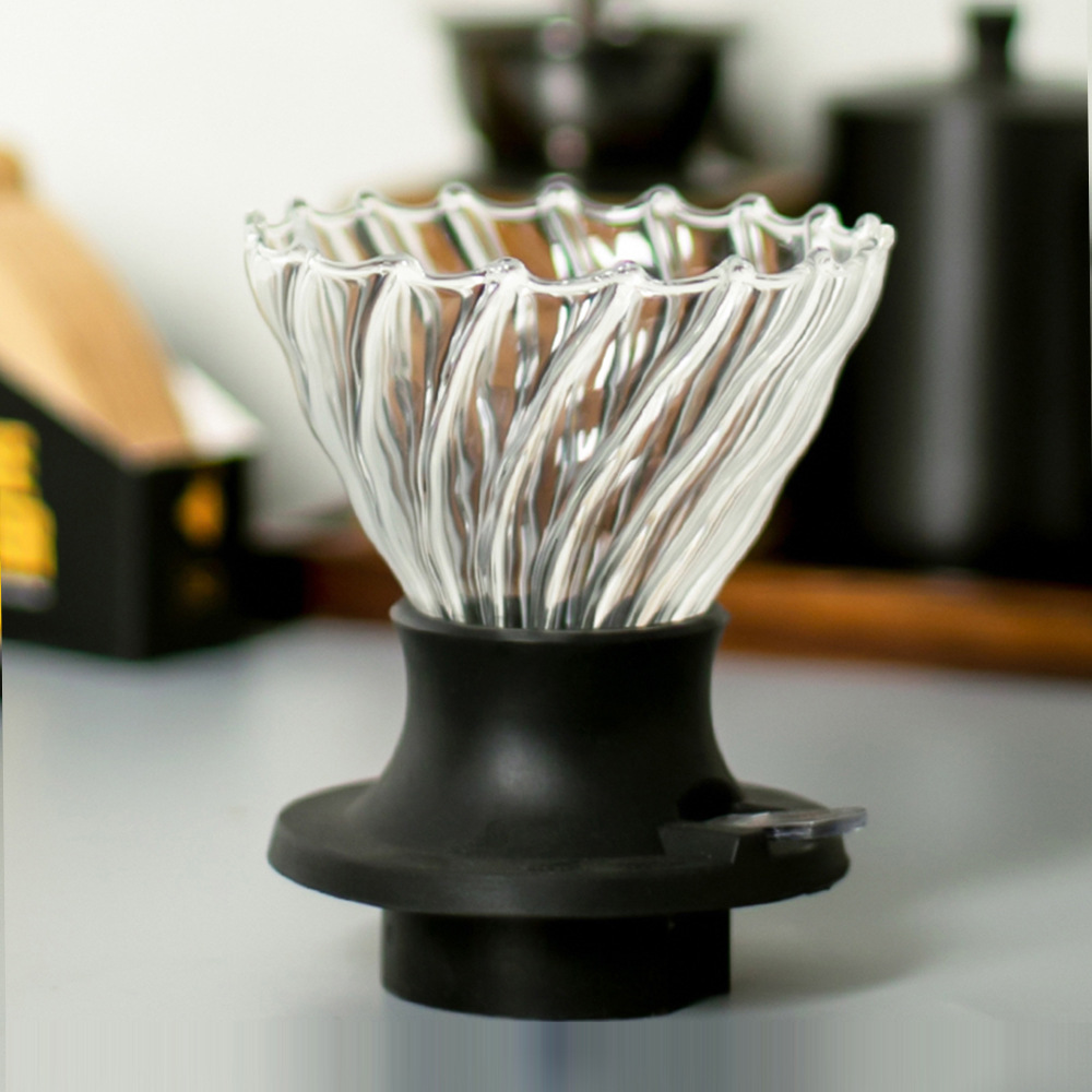 Taza inteligente de vidrio para café hecho a mano V02 taza de filtro tipo goteo de extracción doméstica preparación conjunto de filtros integrados