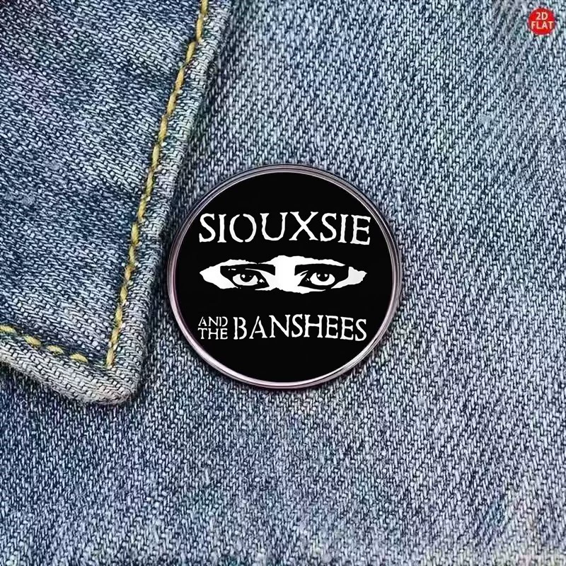 Панк-значок Siouxsie Sioux с нашивкой-бансhee, металлическая вставка