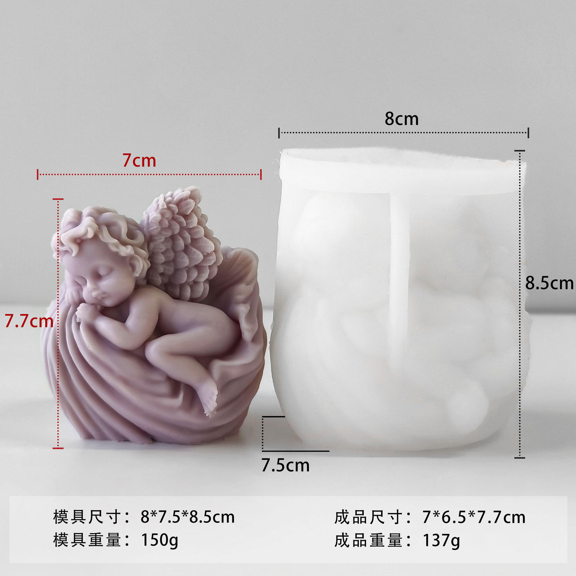 Jiahui Baby Angel Banana Mould DIY Rose Angel Magnetic Strip Ornamento Abrasivo