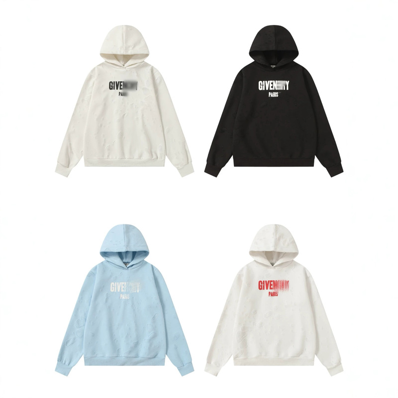 【Shipped from Guangzhou】High-quality, accurate version letter print ripped simple fashion versatile hooded sweatshirt 【Shipped from Guangzhou】High-quality, accurate version letter print ripped simple fashion versatile hooded sweatshirt