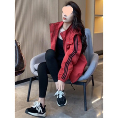 休闲短款棒球服厚外套女春秋冬款2025新款夹棉二棉冲锋衣夹克上衣