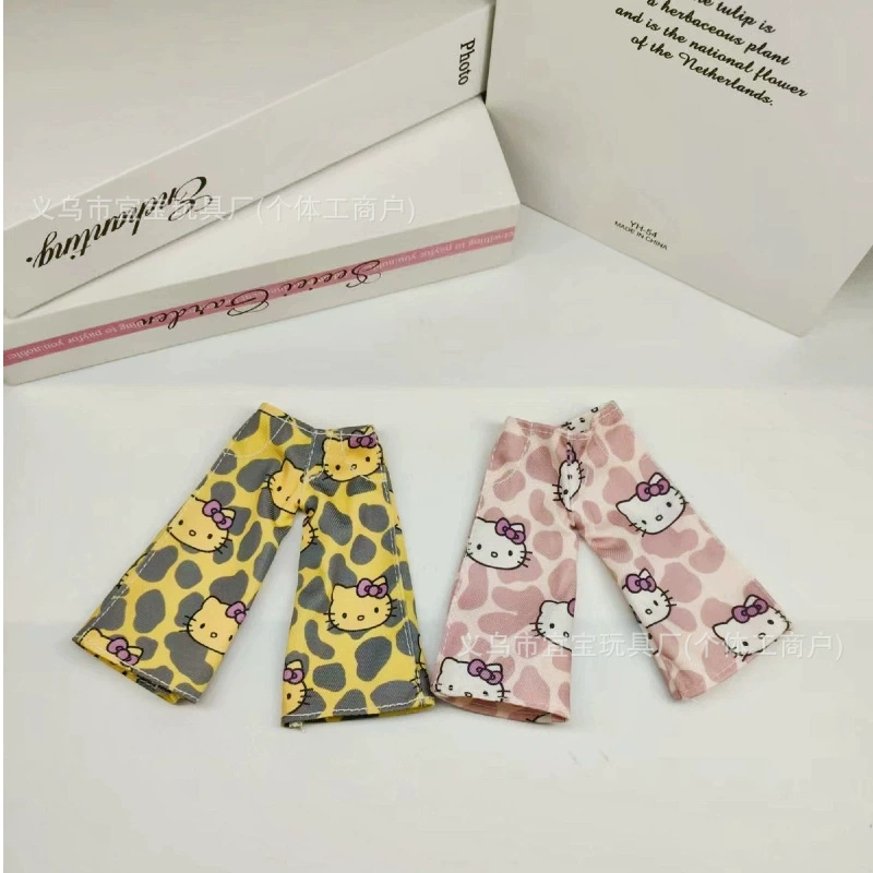 Long-Legged Kt New Celebrity Style Leopard Print Pink Baby Clothes Pants Girl Heart Bag Pendant Keychain Accessories Clothing Matchinging