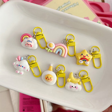 可爱萌动天空钥匙扣挂件月亮星星学生书包包包闺蜜礼物卡通挂饰品