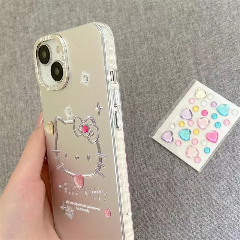 Diamante + estrella de fondo de plata Cat yqsn