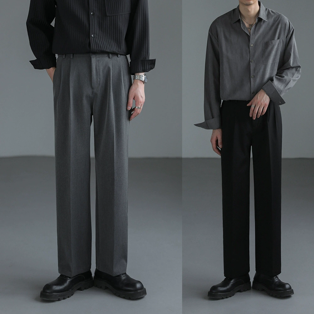Премиум смысл корейские свободные прямые брюки повседневные брюки мужские весенние летние новые широкие брюки брюки брюки брюки мужские брюки