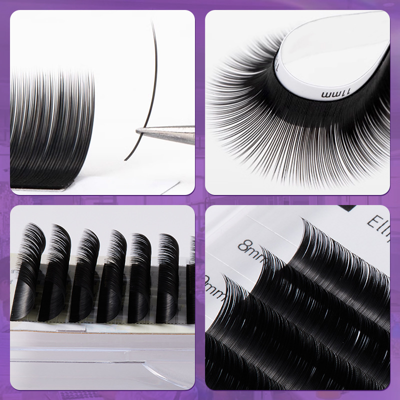 Fábrica de injerto de pestañas de aire simple cabello plano ultra suave c curvado cabello largo pico doble cabello de punta cabello suave especial para la tienda de pestañas