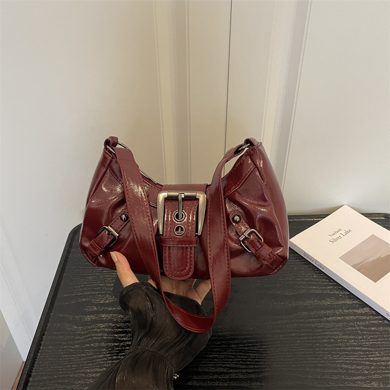 American-style retro cross-border motorcycle PU universal street-style chic commuter vintage underarm shoulder bag