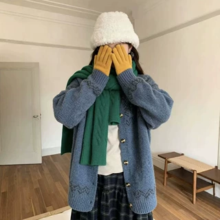 韩版慵懒风上衣软糯复古保暖毛衣氛围感开衫女2026秋季新款外套
