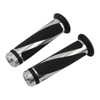 Grips, Handlebar Rubber Covers — Motorcycle Handle Cover - silver