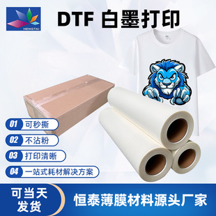 Hot and Cold Tear Double-Sided Dtf White Ink Heat Transfer Film Roll Pet Inkjet Printing Heat Transfer Film DIY Printing Preferred