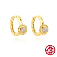 Серьги из стерлингового серебра S925 с опалом и металлом в виде подсолнуха. Европейские и американские трансграничные популярные доступные роскошные серьги с опалом, инкрустированные бриллиантами, для женщин.