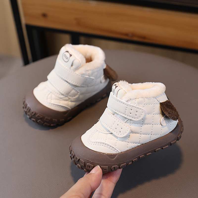 Invierno bebés con suela suave calzado de algodón caliente con zapatos de algodón de lana 01 - 2 - 3 años de edad zapatos de bebé antideslizantes