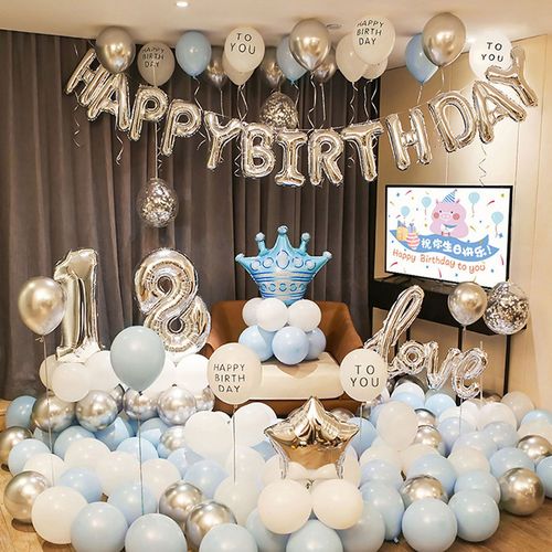 Wholesale birthday balloon set birthday party adult ceremony girl boy scene layout background wall decoration supplies