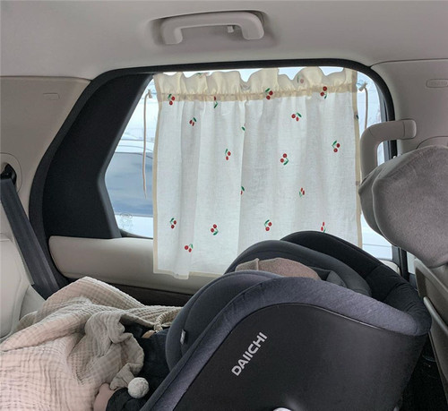 ins Korean car curtain embroidery sunshade sunscreen insulation cotton suction cup anti-UV baby sunscreen curtain