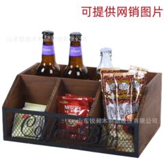スポット木製コーヒーカプセル収納ボックスコーヒーバーミルクティーバッグストローオーガナイザーボックス分割収納ボックス