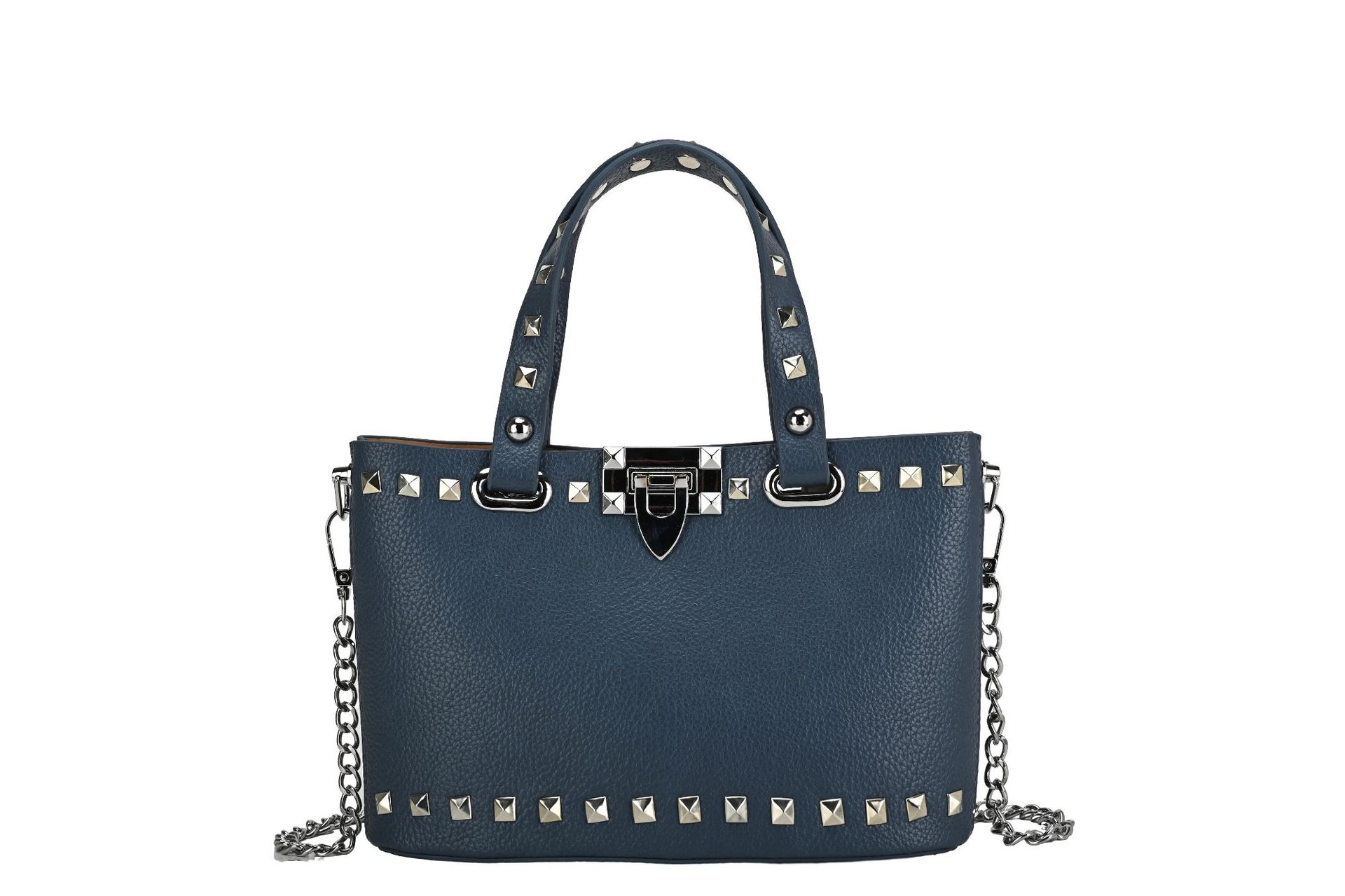 Bolso para mujeres 2026 nueva moda transfronteriza bolso de mano de moda alta sensación lichi remaches mochila de hombro