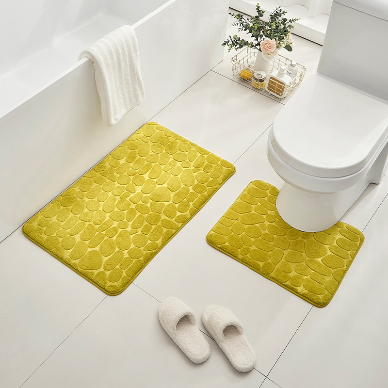玉石頭エンボスサンゴベルベット浴室2点セットトイレ滑り止めマットshinetmuスポットメーカー|undefined