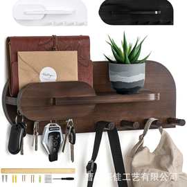 跨境实木信件钥匙架玄关邮件架墙壁装饰展示帽子外套背包收纳架
