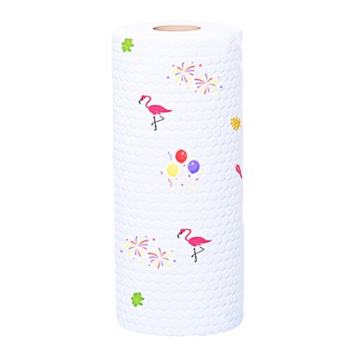 Lazycat Sponge Print Kitchen Non-woven Dry Wet Dual-use Daily Use Cleaning Cloth Dishcloth Disposable Kitchen Paper
