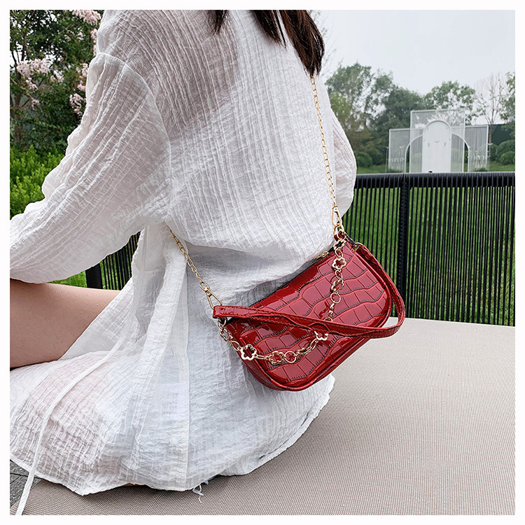 Simple Contrast Color Stone Texture Crossbody Small Square Bag display picture 3