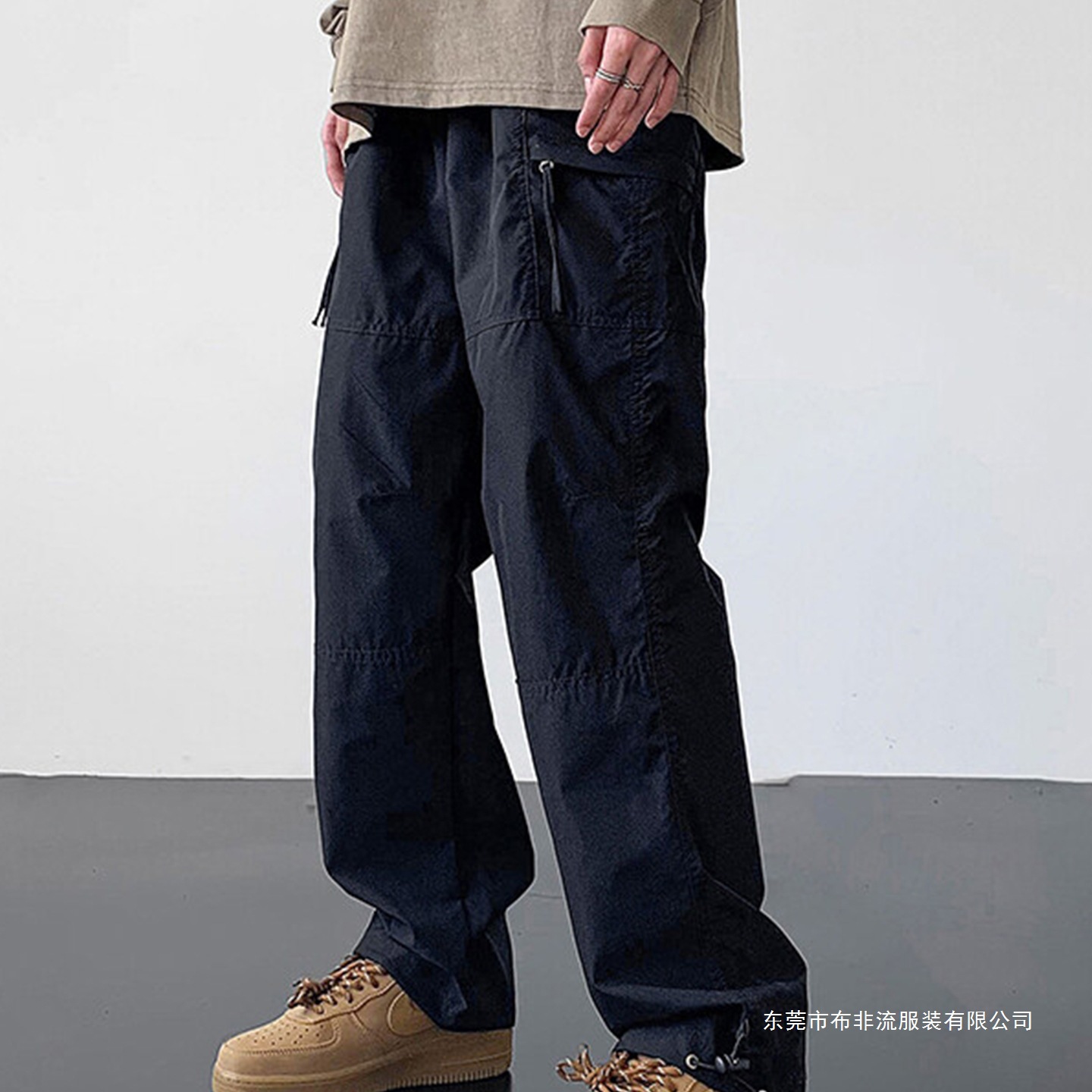 American Functional Hard-Shell Jacket Pants for Men, Spring & Fall Quick-Drying Work Pants, Hiking and Mountaineering Trendy Wide-Leg Casual Pants