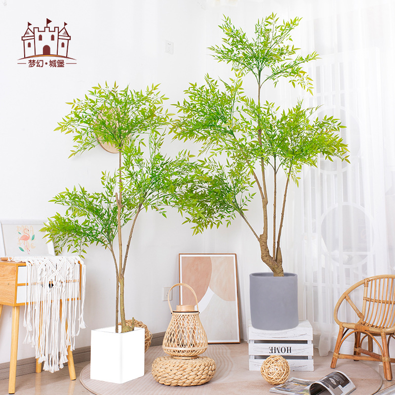 Nantianzhu artificial árbol artificial planta olla artificial interior salón piso bonsai decoración artificial planta verde