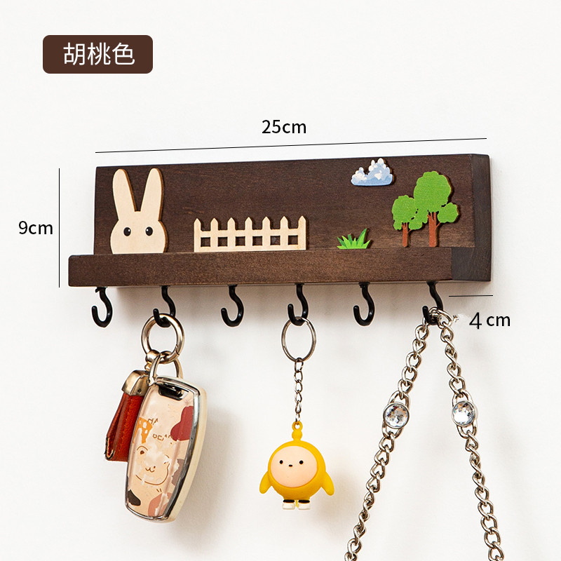 Gancho de llave nórdico creativo sin perforaciones Pared de haya pasillo decorativo estante de almacenamiento de llaves montado en la pared puerta de entrada