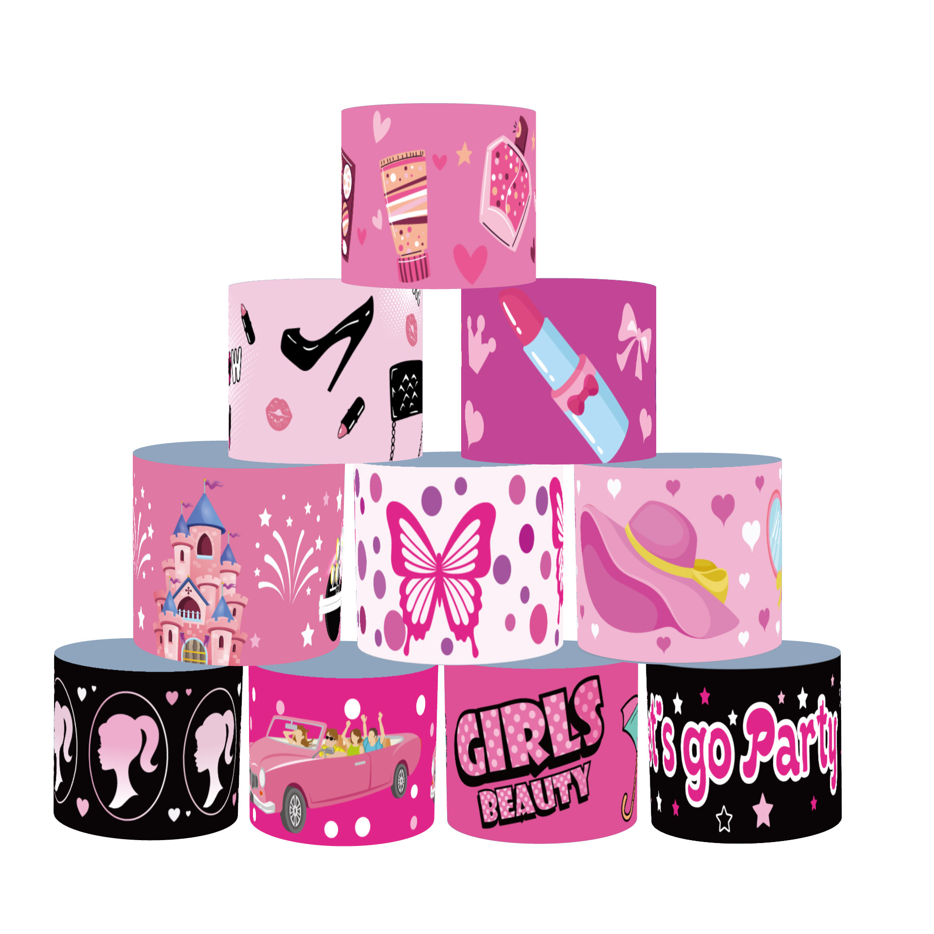 Nuevo anillo de dibujos animados transfronterizos, anillo rosa, banda de muñeca de decoración de fiesta