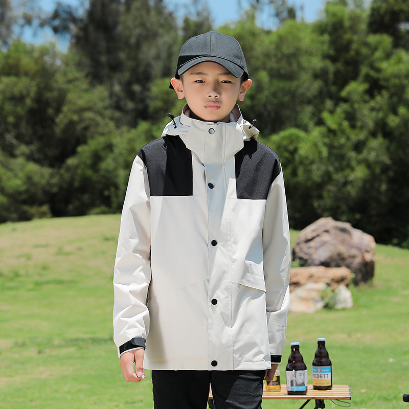 Chaqueta al aire libre para hombres y mujeres tres en uno desmontable de dos piezas impermeable y transpirable forrado de vellón engrosado traje de Montañismo senderismo