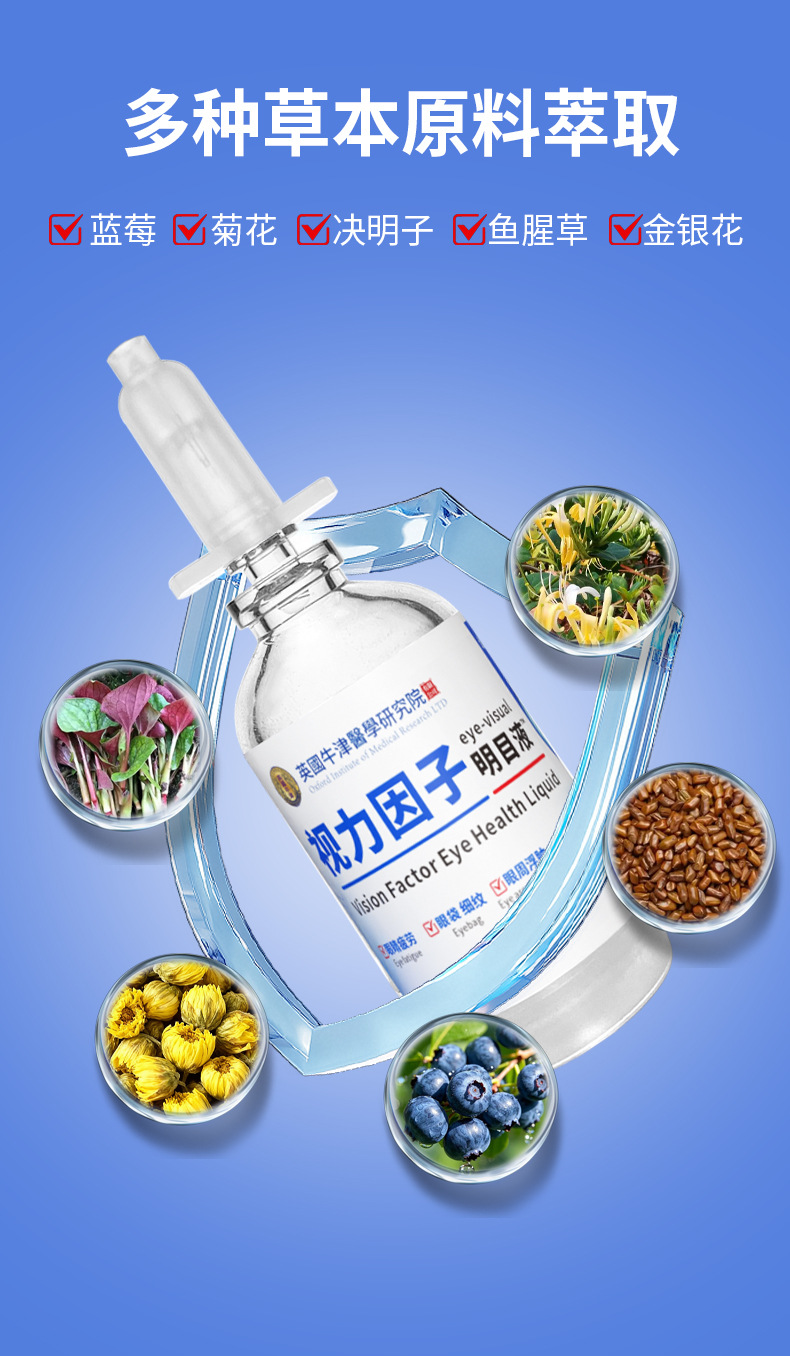 Yao Benren Vision Factor Brightening Eye Liquid Plant Extract Dropper 15ml in use