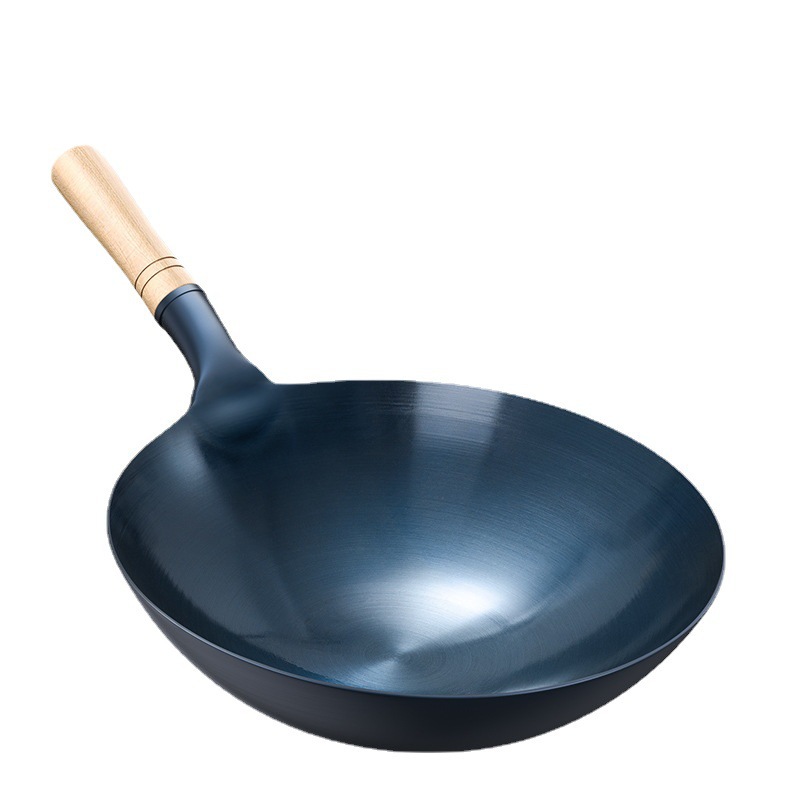 Vintage forjado olla de fondo redondo olla de hierro especial para chef de restaurante olla de cocina de gas doméstica olla de cocina antiadherente sin recubrimiento